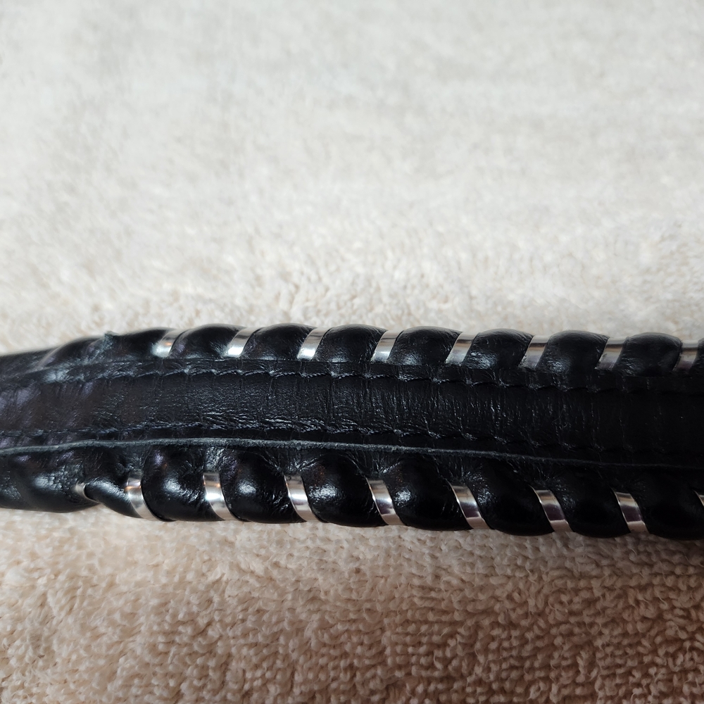 Vintage Women's Justin Silver Braided Belt 28